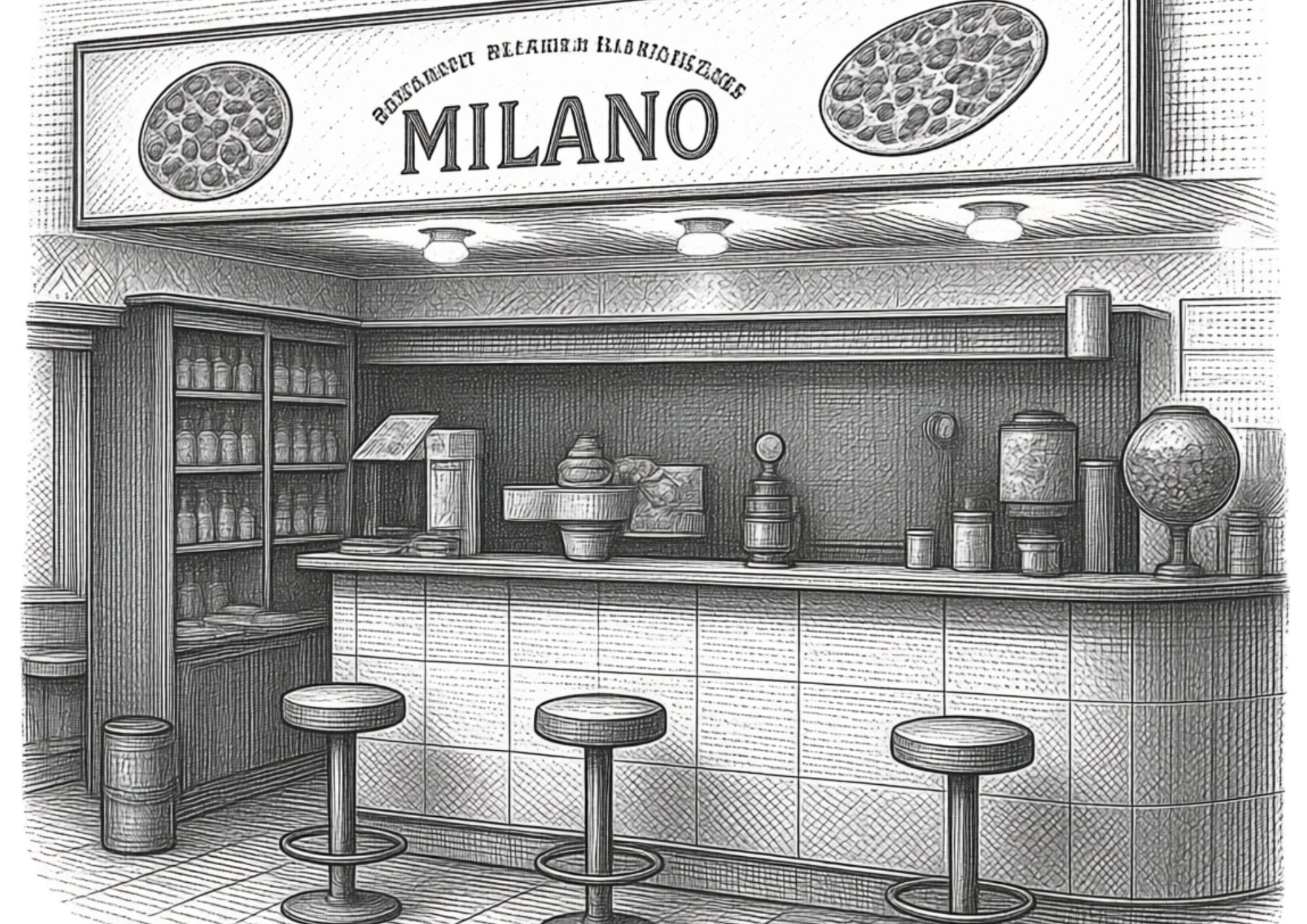 Pizzeria Milano Illustration